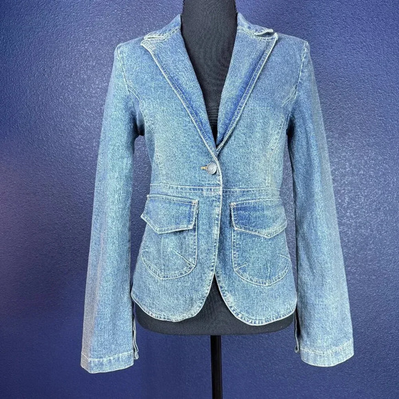 Hydraulic Jackets & Blazers - Hydraulic Fitted Denim Blazer Style Jacket, Size Small